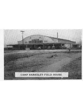 Camp Barkley Field House Texas Vintage Postcard Unposted Black & White Historic